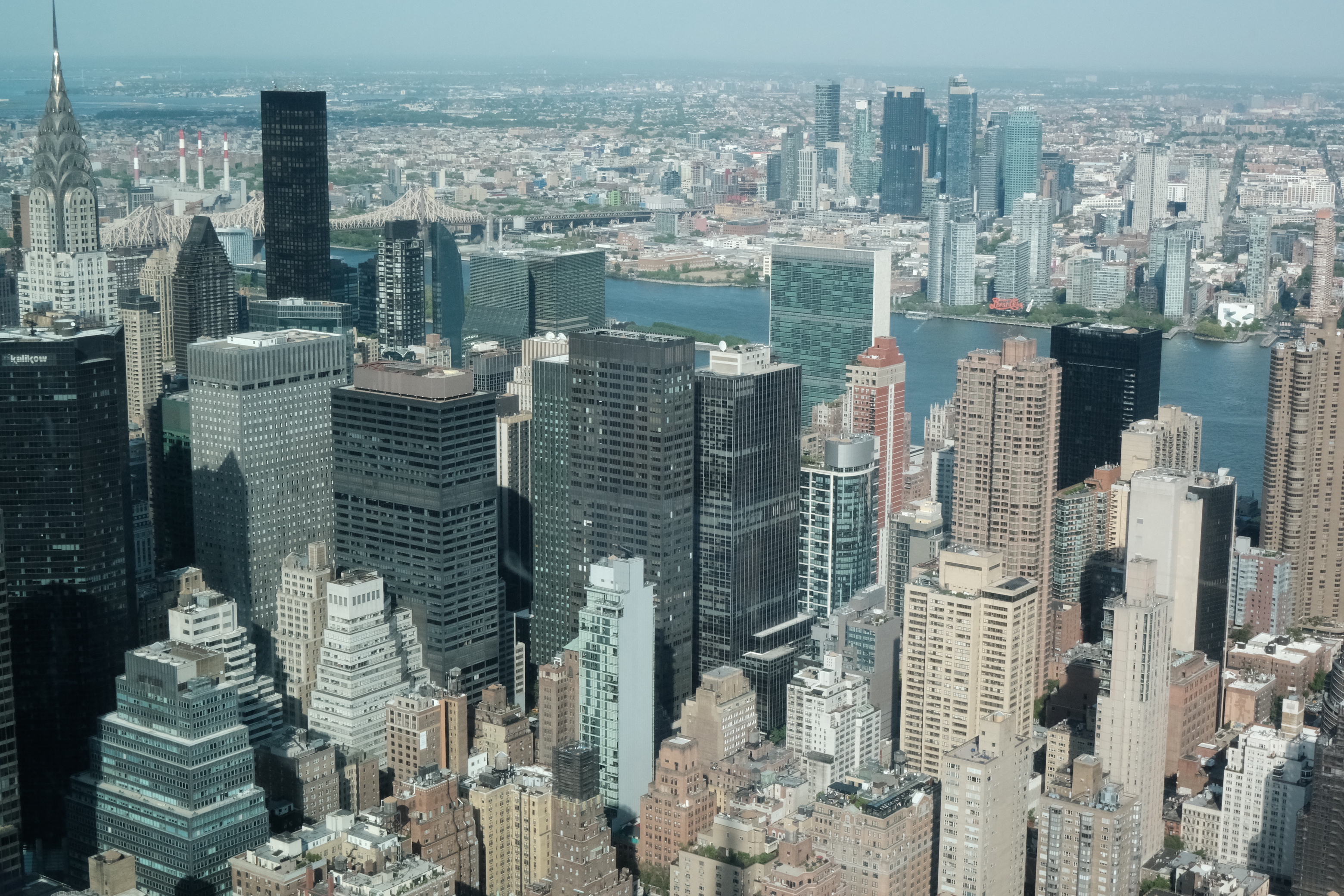 A view over New York City from the top of the Empire State Building.